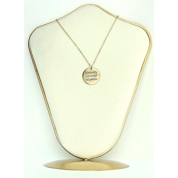 Serenity Prayer Necklace Courage Wisdom 12 Step AA NA Recovery Gold-Plated - Picture 4 of 6